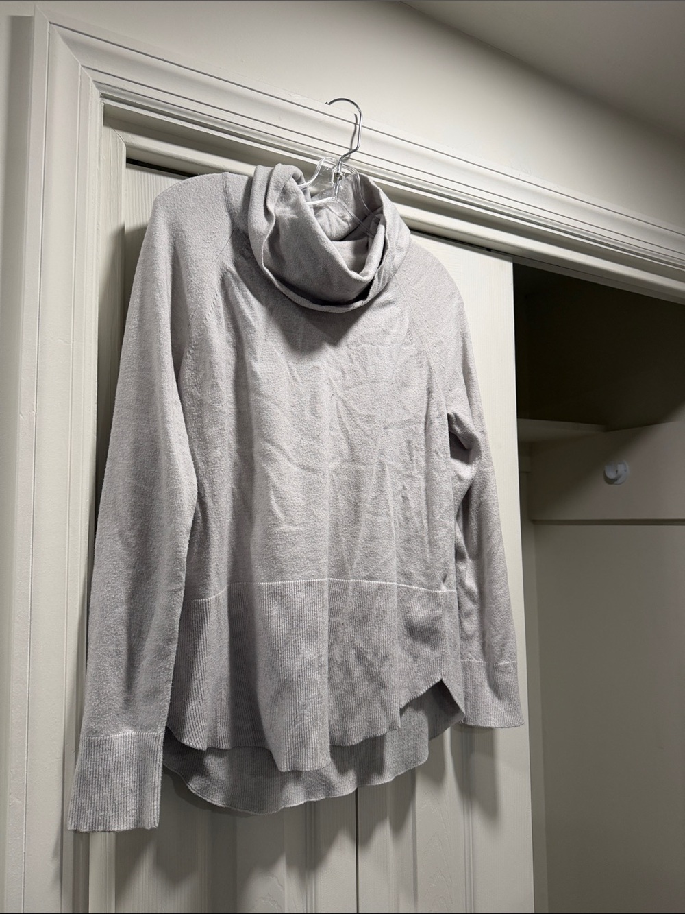 Cyrus Light Gray Cowl Neck Sweater